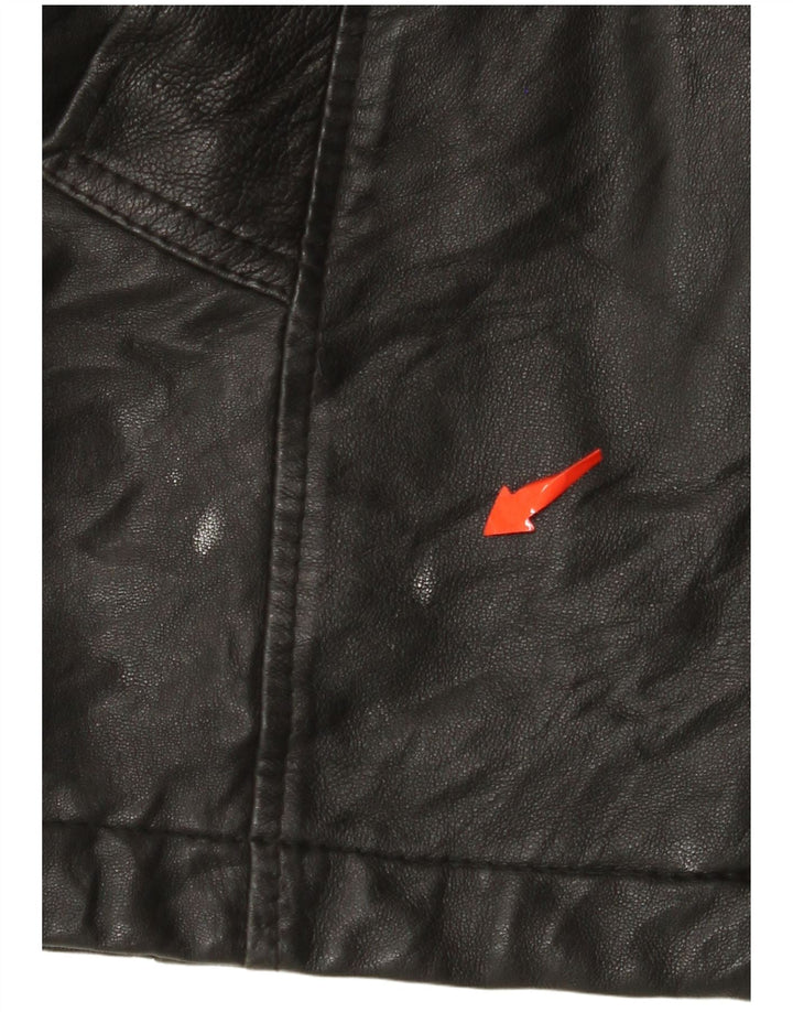 Jaqueta de couro masculina VINTAGE UK 38 média preta