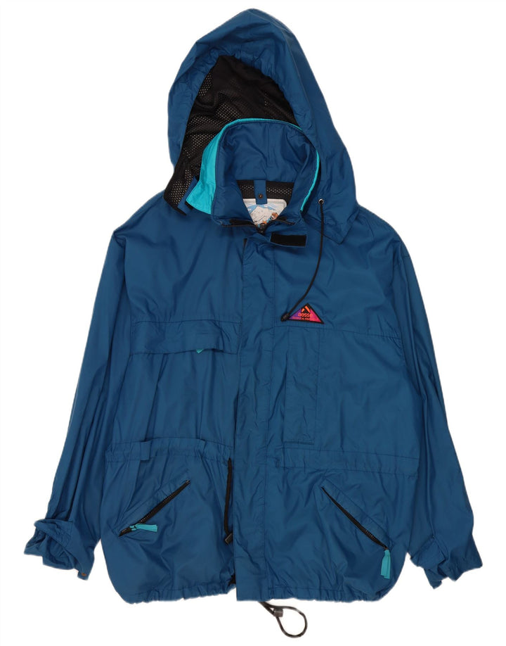 Jaqueta de chuva masculina Aesse com capuz e ajuste solto Reino Unido 40 grande azul