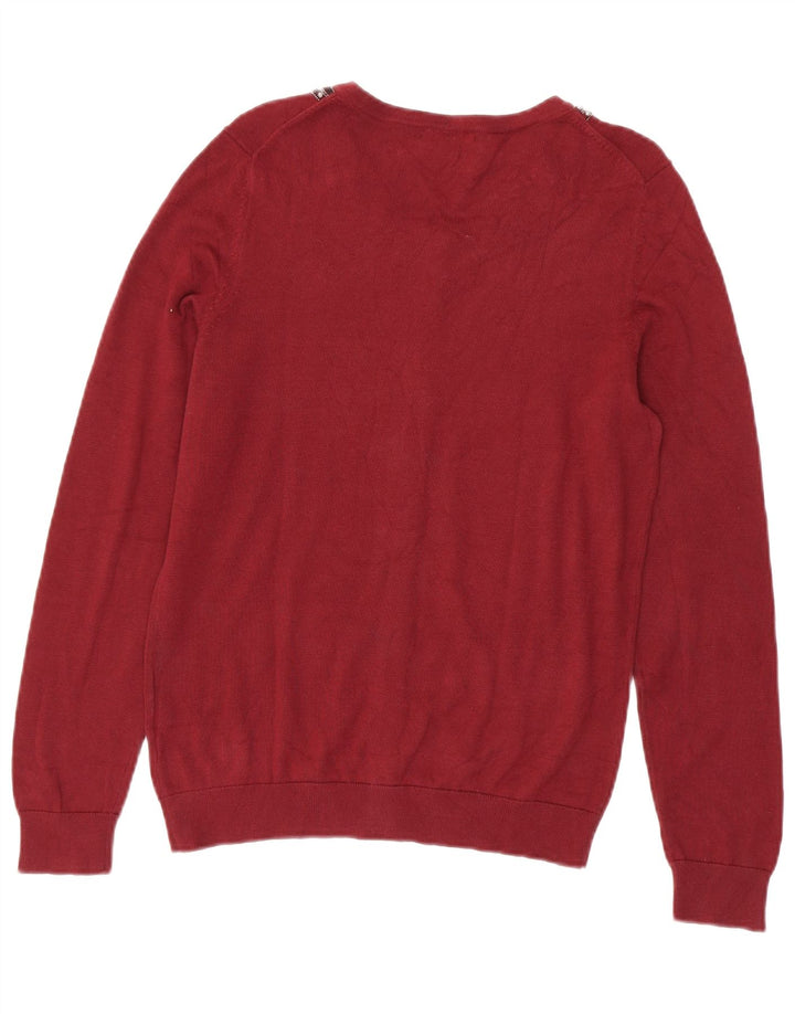 Suéter cardigã feminino Tommy Hilfiger Reino Unido 12 algodão marrom médio