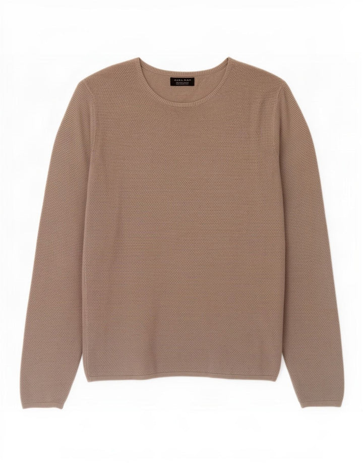 Zara Suéter masculino com gola canoa grande cinza