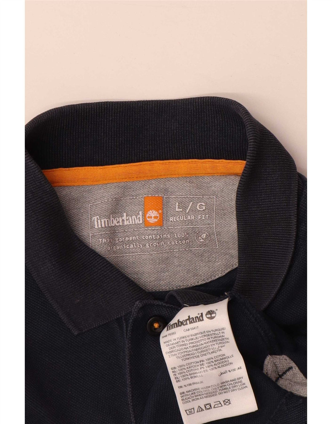 Camisa polo masculina Timberland grande algodão azul marinho