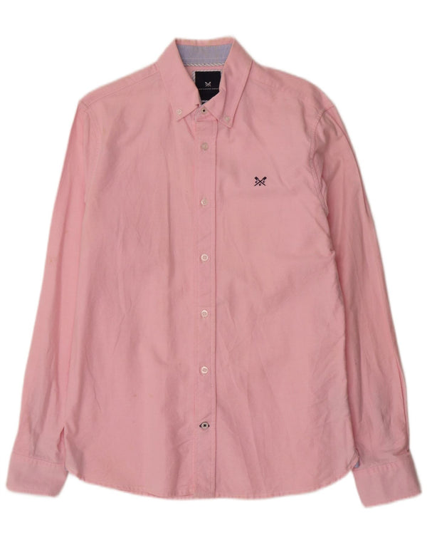 Crew Clothing Mens Camisa Slim Fit Pequeno Algodão Rosa