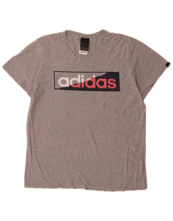 Camiseta Adidas Masculina Graphic Top Pequeno Algodão Cinza