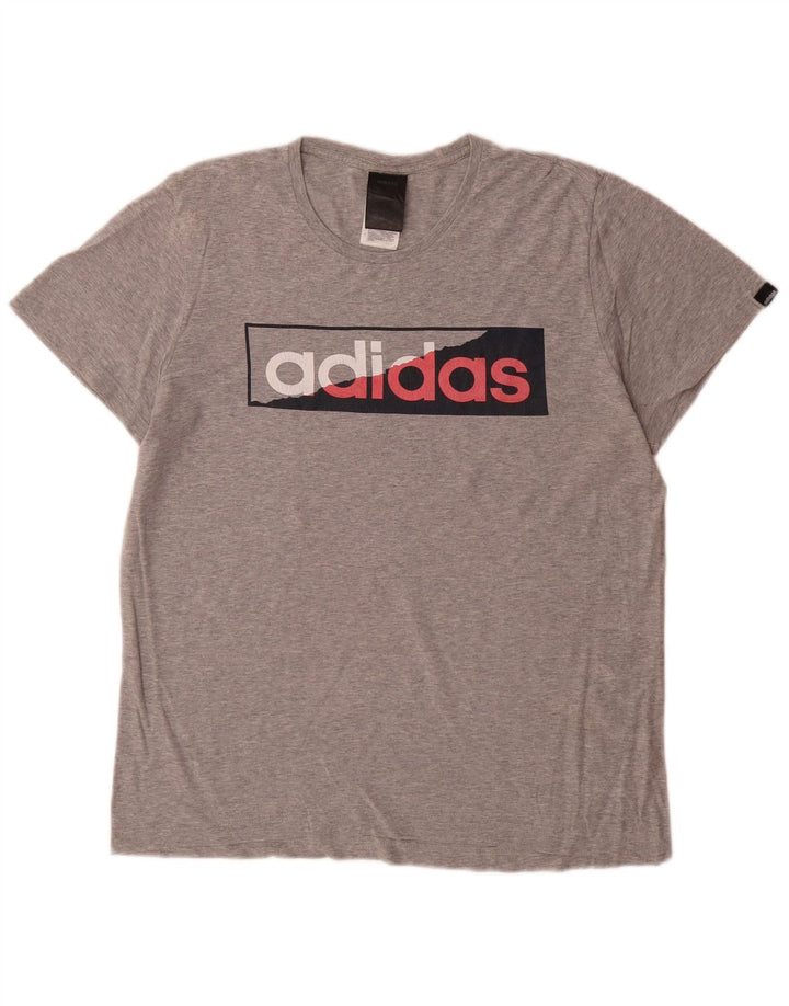 Camiseta Adidas Masculina Graphic Top Pequeno Algodão Cinza
