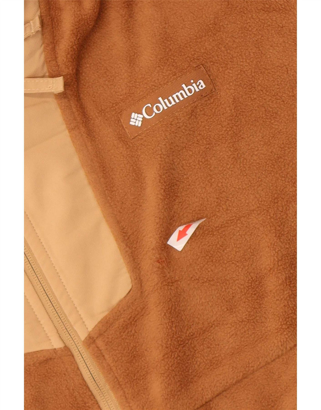 Suéter Columbia Masculino de Lã com Zíper e Gola em Poliéster Colorblock Marrom Médio