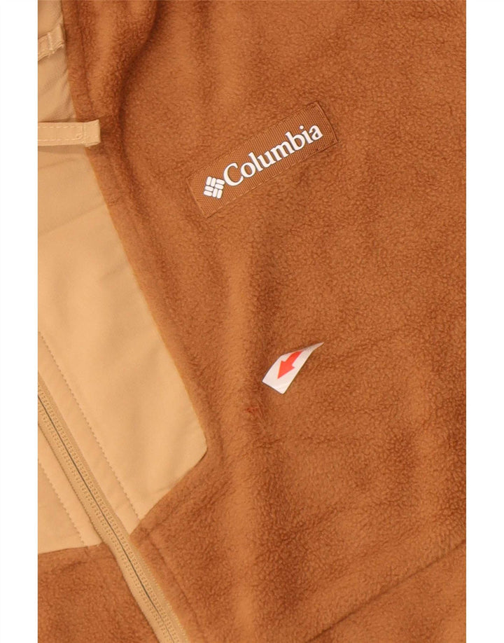 Suéter Columbia Masculino de Lã com Zíper e Gola em Poliéster Colorblock Marrom Médio