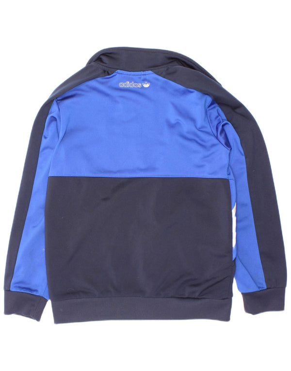 Jaqueta Adidas Boys Primegreen Tracksuit Top 7-8 Anos Azul Colorblock