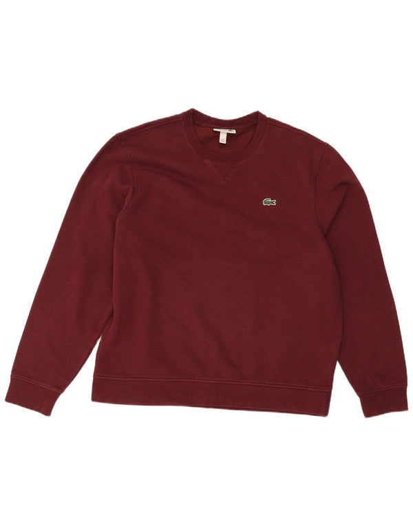Moletom masculino Lacoste tamanho 6 XL algodão borgonha