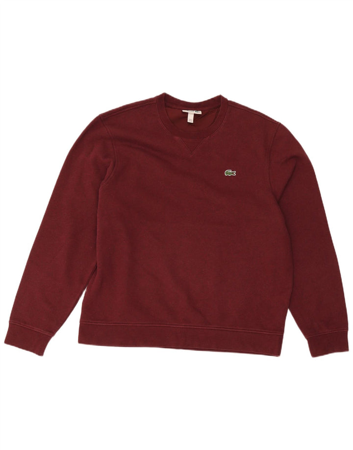 Moletom masculino Lacoste tamanho 6 XL algodão borgonha