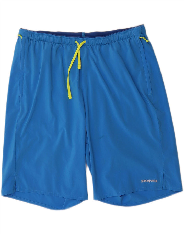 Shorts esportivos masculinos Patagonia grandes azuis
