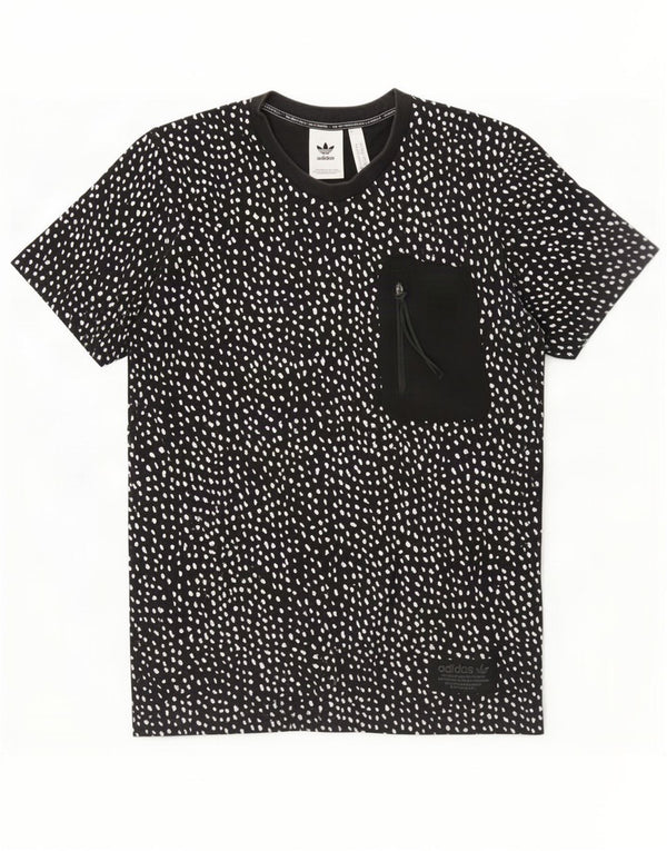 Camiseta masculina Adidas Top médio algodão manchado preto
