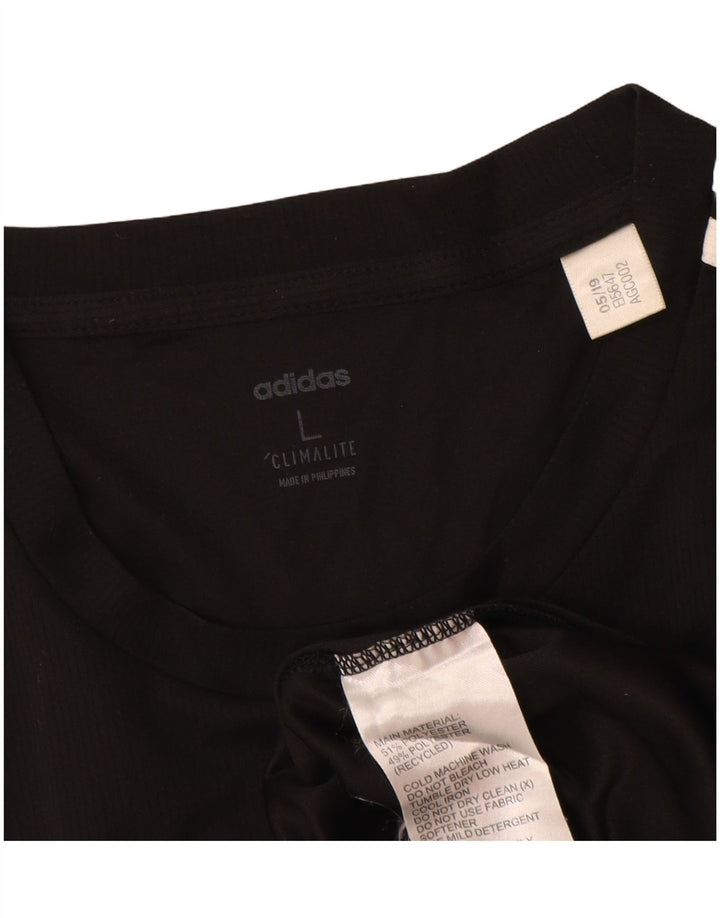 Adidas Mens Climalite Top Manga Longa Grande Preto