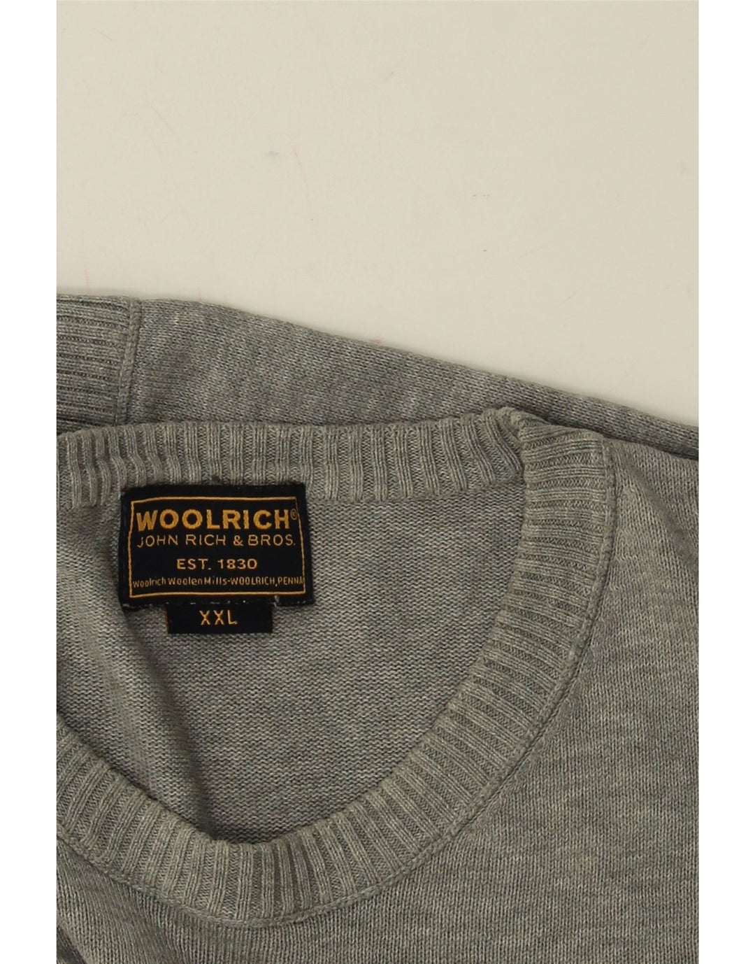 Suéter masculino WOOLRICH com gola redonda 2XL cinza