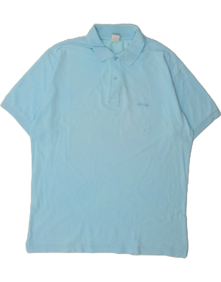 SPALDING Mens Polo Shirt XL Blue Cotton Vintage Spalding and Second-Hand Spalding from Messina Hembry 