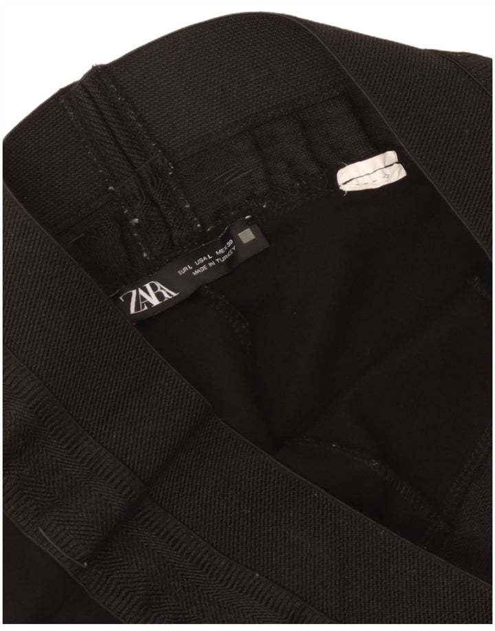 Zara Leggings Crop Feminino UK 14 Grande Preto