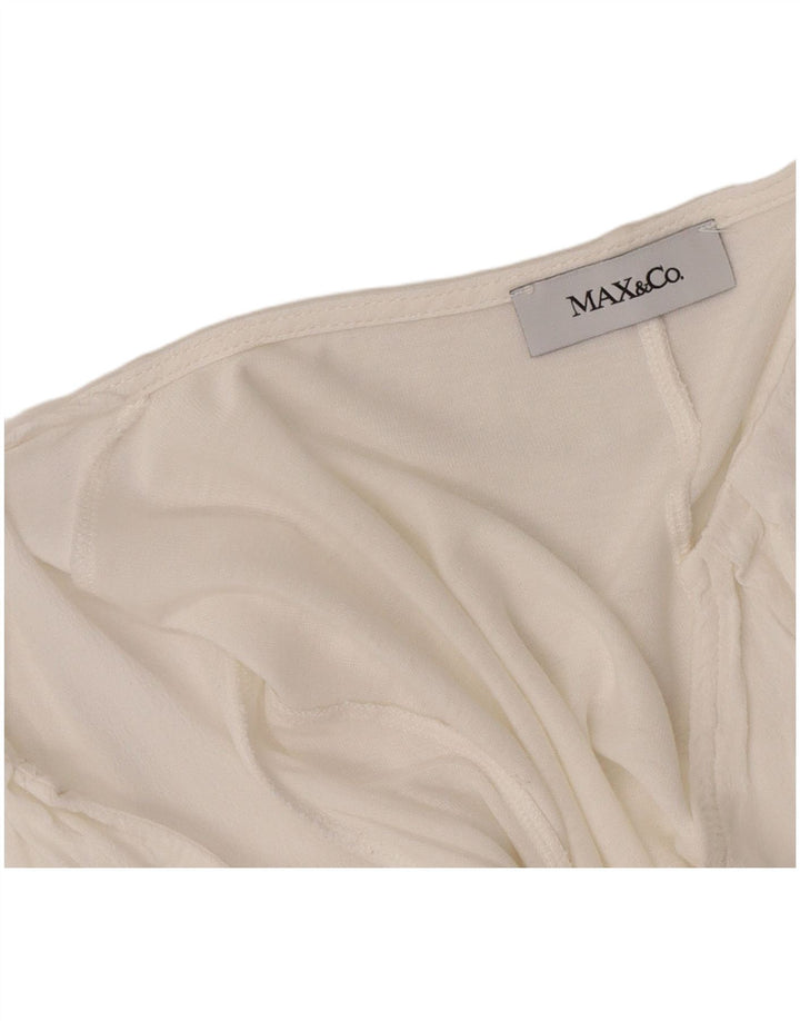 Top feminino de manga comprida Max & Co. UK 12 médio branco