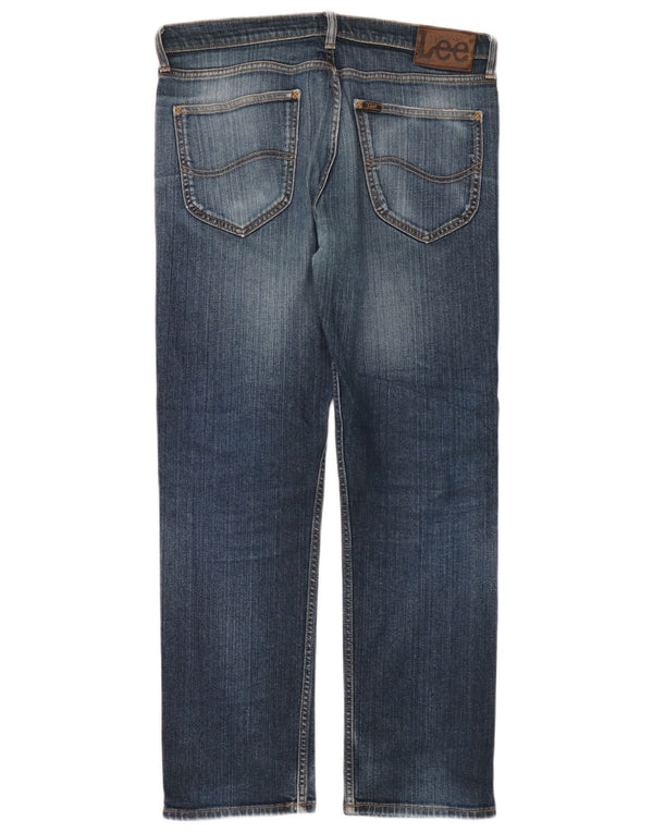 Lee Mens Blake Straight Jeans W33 L32 Azul Algodão