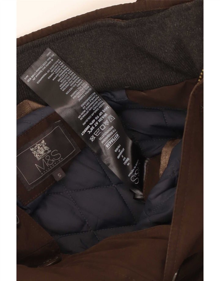 Casaco acolchoado masculino Marks & Spencer UK 36 pequeno algodão marrom
