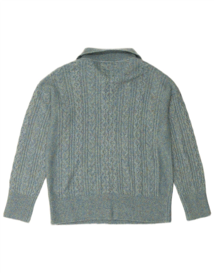 Suéter feminino FAT FACE com gola e zíper Reino Unido 14 grande nylon turquesa