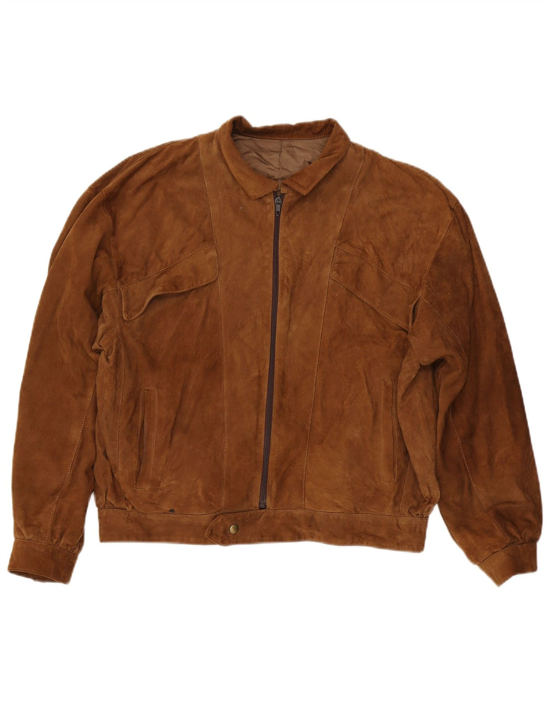 Jaqueta masculina vintage de camurça IT 48 marrom médio