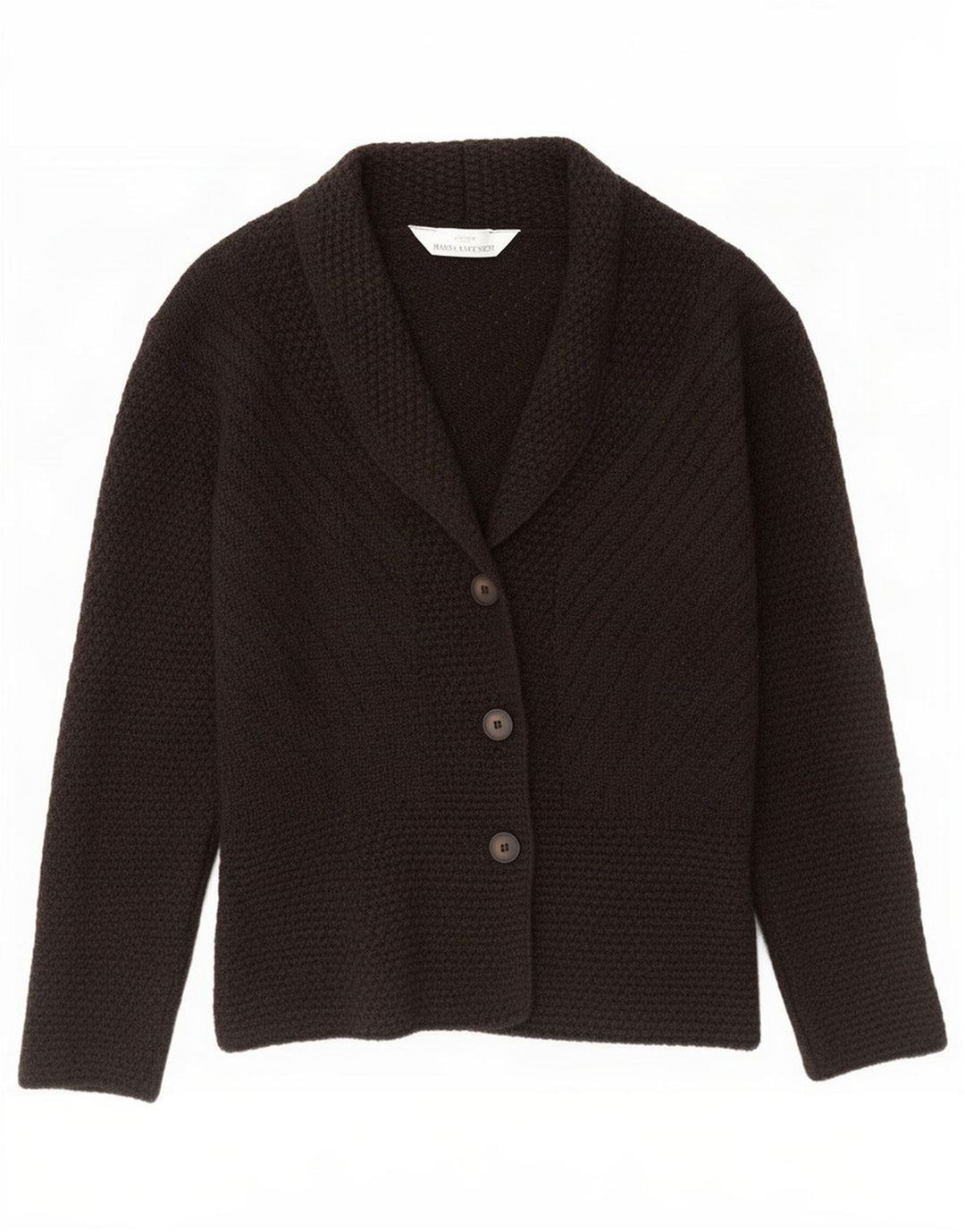 Suéter cardigã feminino Marks & Spencer Reino Unido 12 lã marrom médio