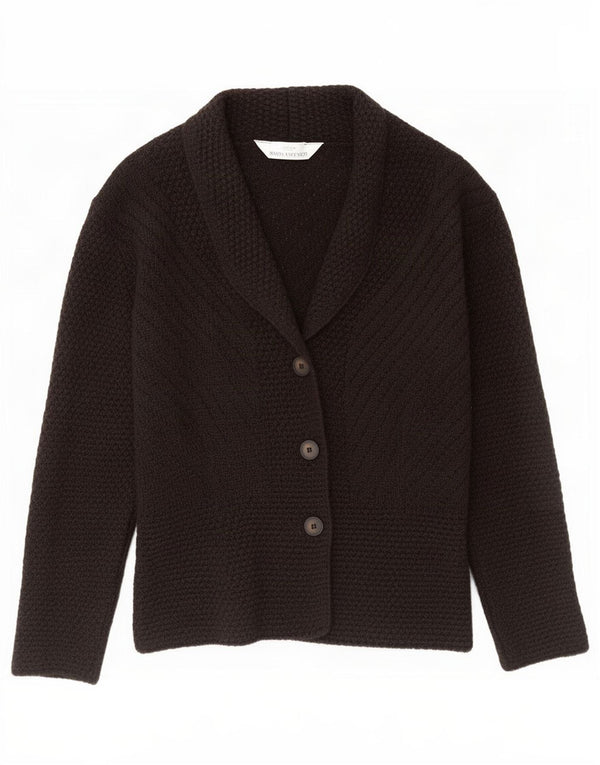 Suéter cardigã feminino Marks & Spencer Reino Unido 12 lã marrom médio