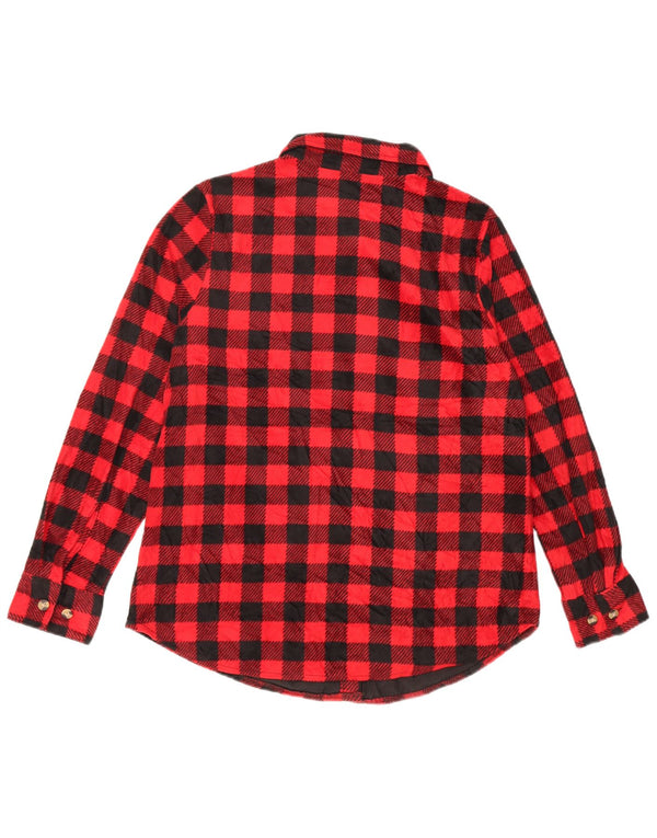 Lee Womens Riders Fleece Shirt UK 14 Médio Vermelho Gingham