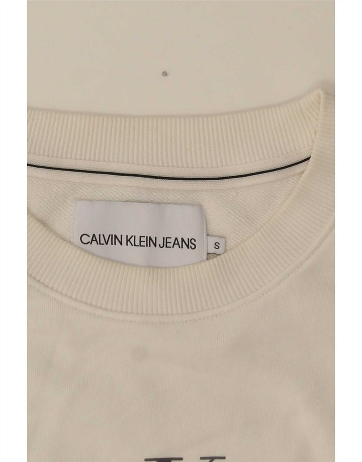 Moletom feminino Calvin Klein Jeans Jumper UK 10 pequeno multicolorido