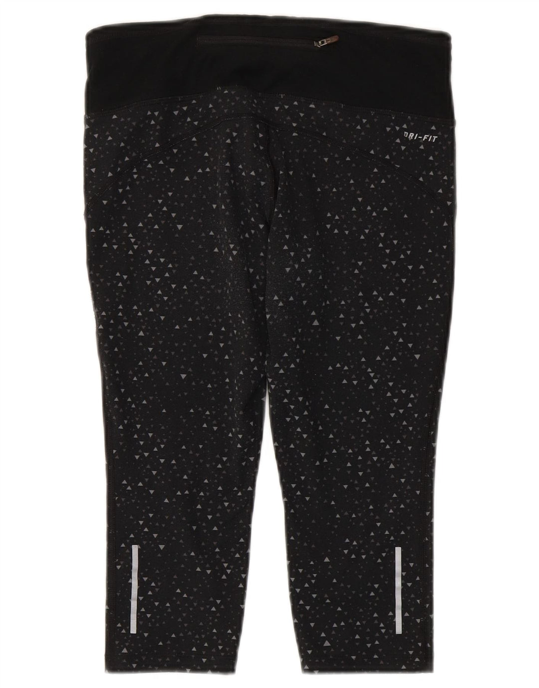 Leggings Nike Dri Fit Capri UK 10 Pequeno Poliéster Geométrico Preto