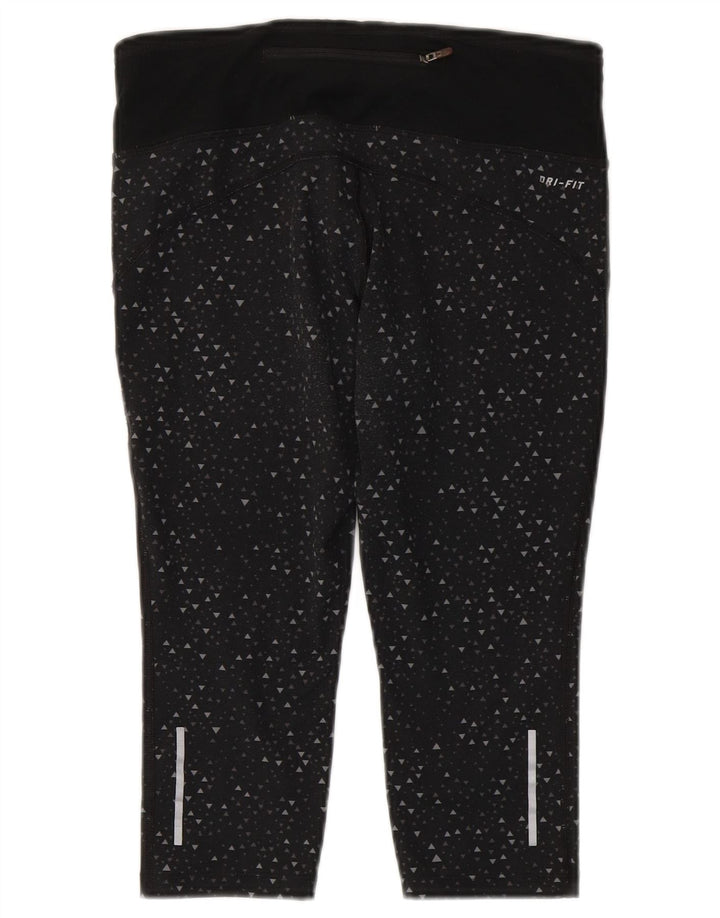 Leggings Nike Dri Fit Capri UK 10 Pequeno Poliéster Geométrico Preto