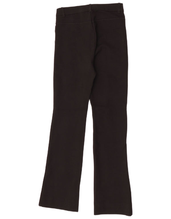 Calça feminina Zara Bootcut Slim Fit casual pequena W26 L29 preta viscose