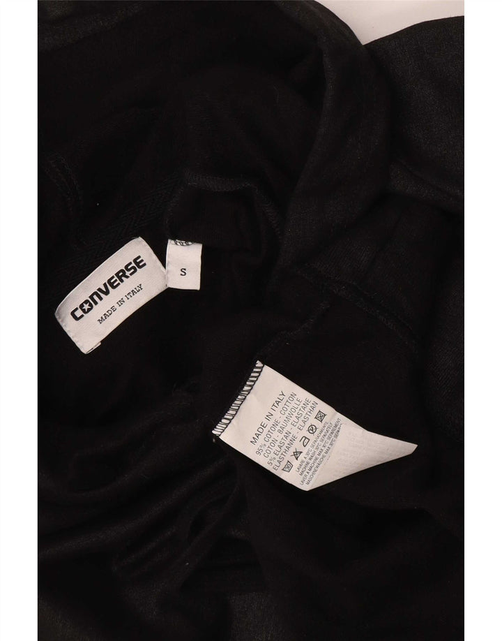 Converse feminino moletom com capuz UK 10 pequeno algodão preto