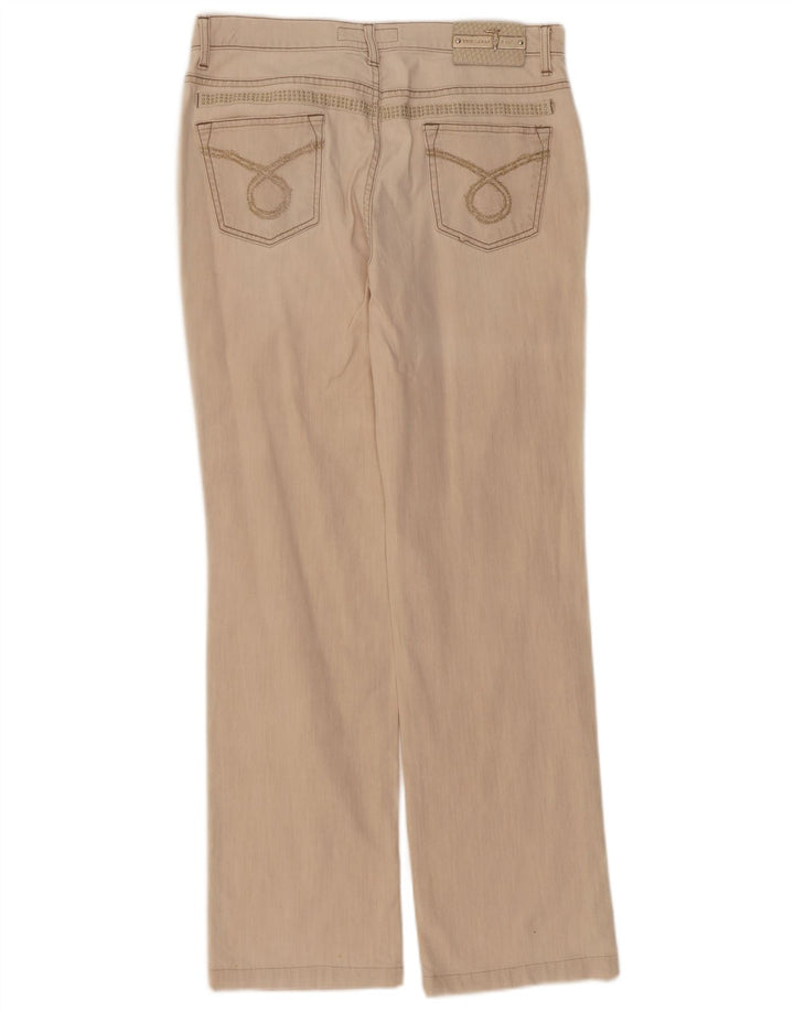 Jeans retos femininos Trussardi W32 L32 algodão bege
