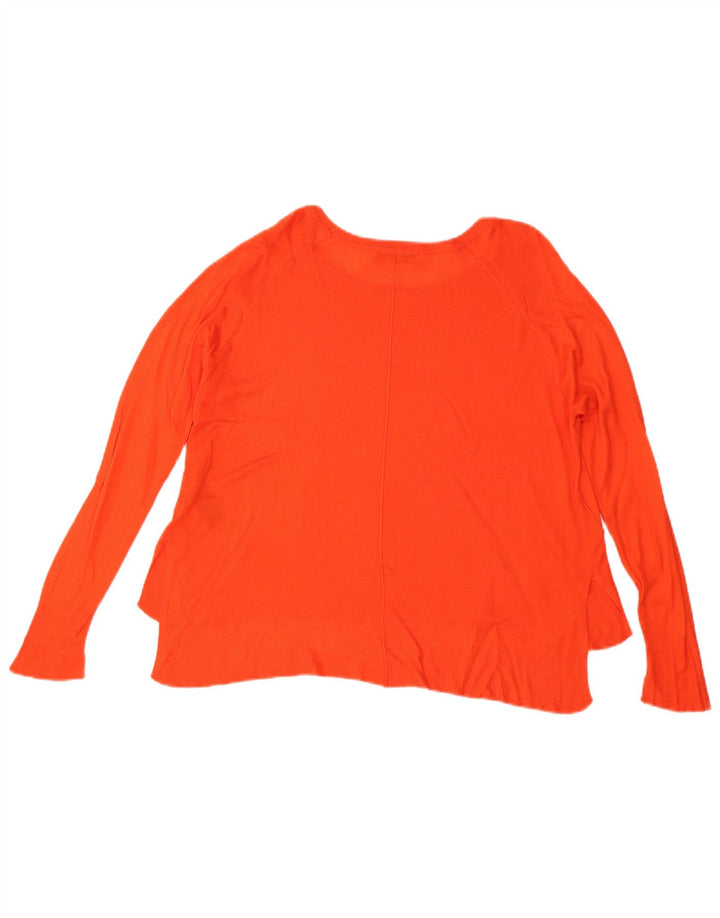 Suéter feminino Zara com gola canoa UK 14 viscose laranja médio
