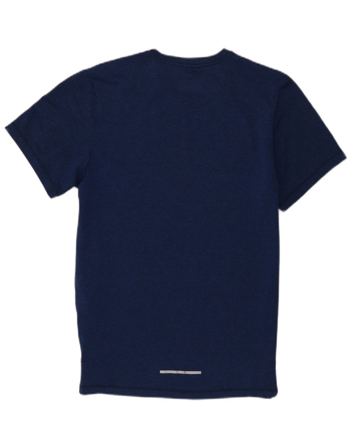 Camiseta masculina Nike Dri Fit Top pequeno poliéster geométrico azul marinho