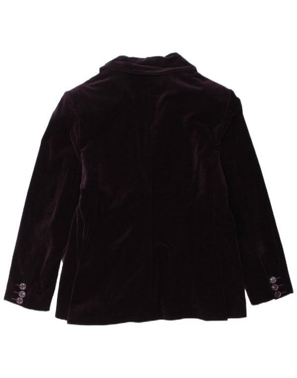 Jaqueta blazer de veludo feminina com 2 botões e clipes IT 46 algodão roxo grande