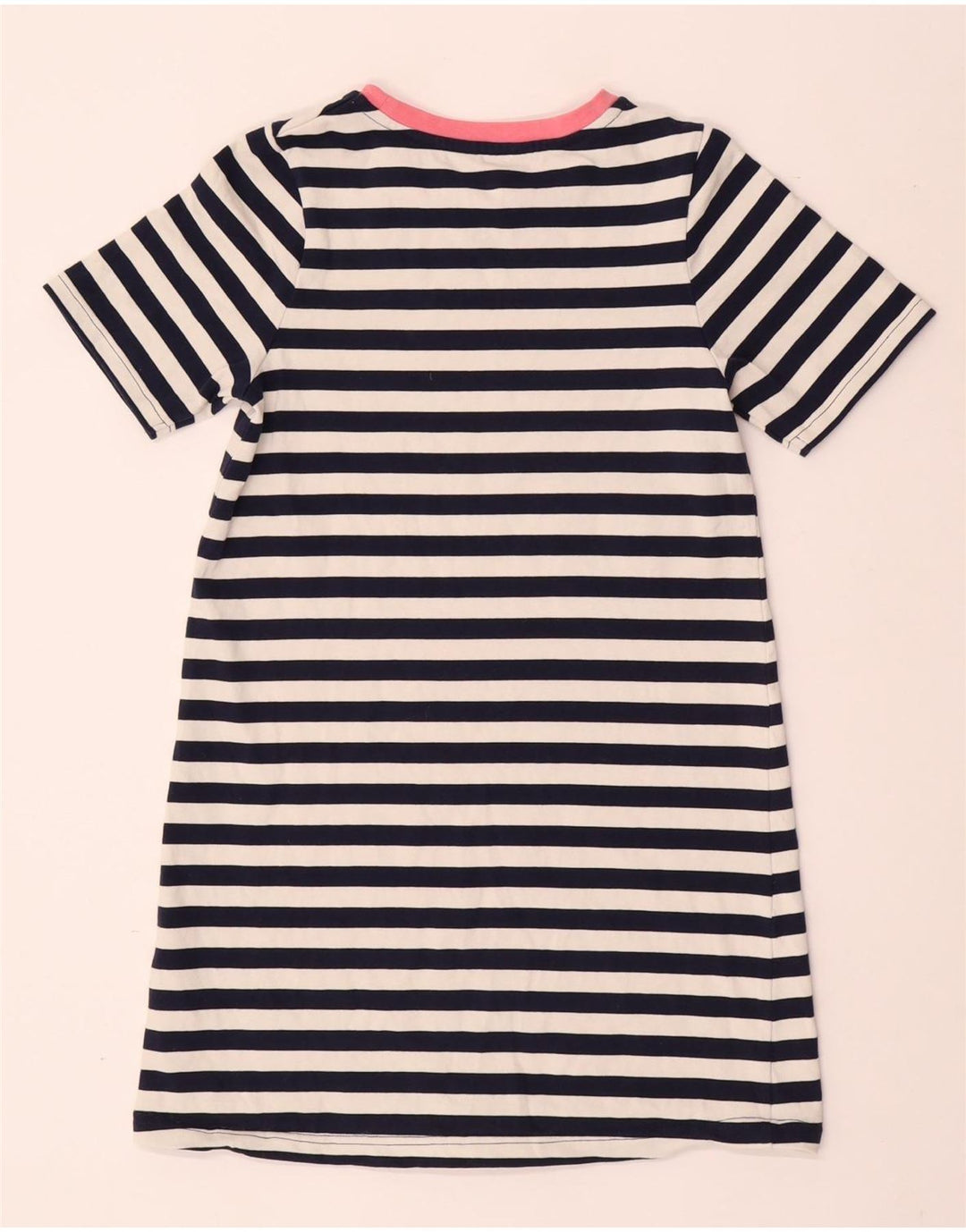 JOULES Vestido camiseta feminino 11-12 anos azul marinho listrado algodão