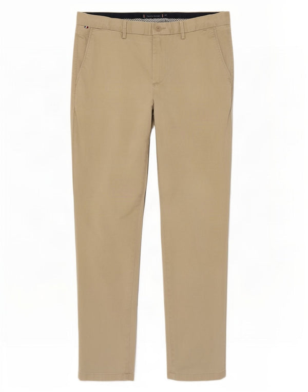 Tommy Hilfiger Mens Slim Chino Calças W34 L32 Algodão Bege