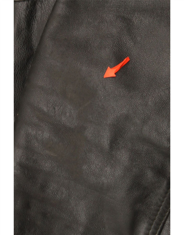 Jaqueta de couro masculina vintage UK 42 XL couro preto