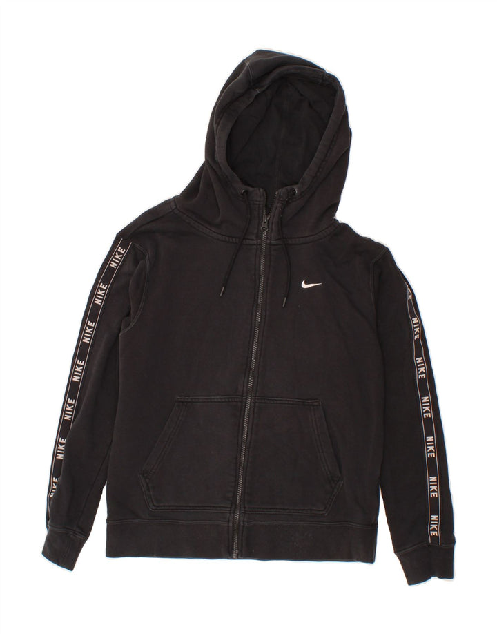 NIKE Womens Oversized Graphic Zip Hoodie Sweater UK 6 XS Black Vintage Nike and Second-Hand Nike from Messina Hembry 