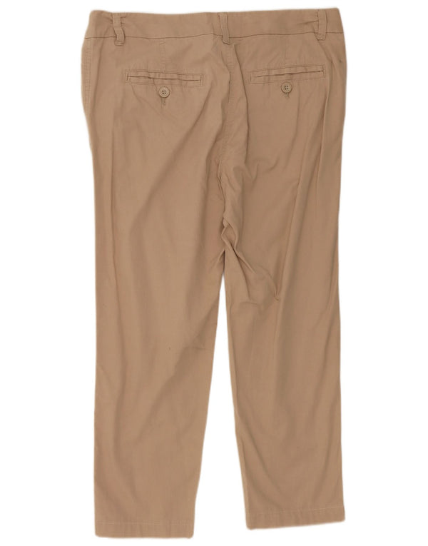 Calça feminina cortada reta Marks & Spencer Reino Unido 14 grande W34 L25 bege