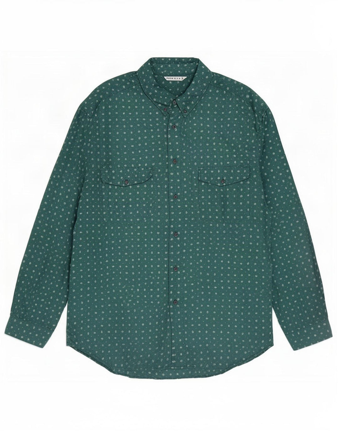 Camisa masculina vintage 2XL seda manchada verde