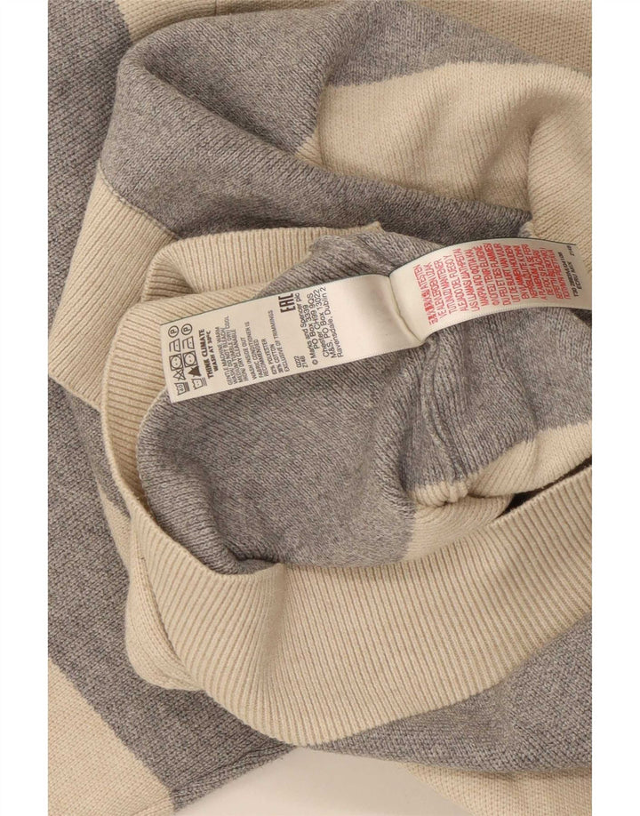 Suéter masculino Marks & Spencer com gola redonda XL poliéster listrado bege
