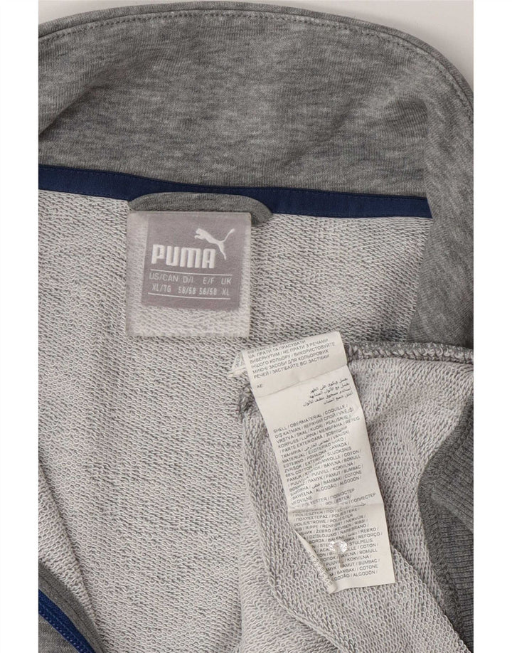 Puma Mens Tracksuit Top Jacket XL cinza manchado de algodão