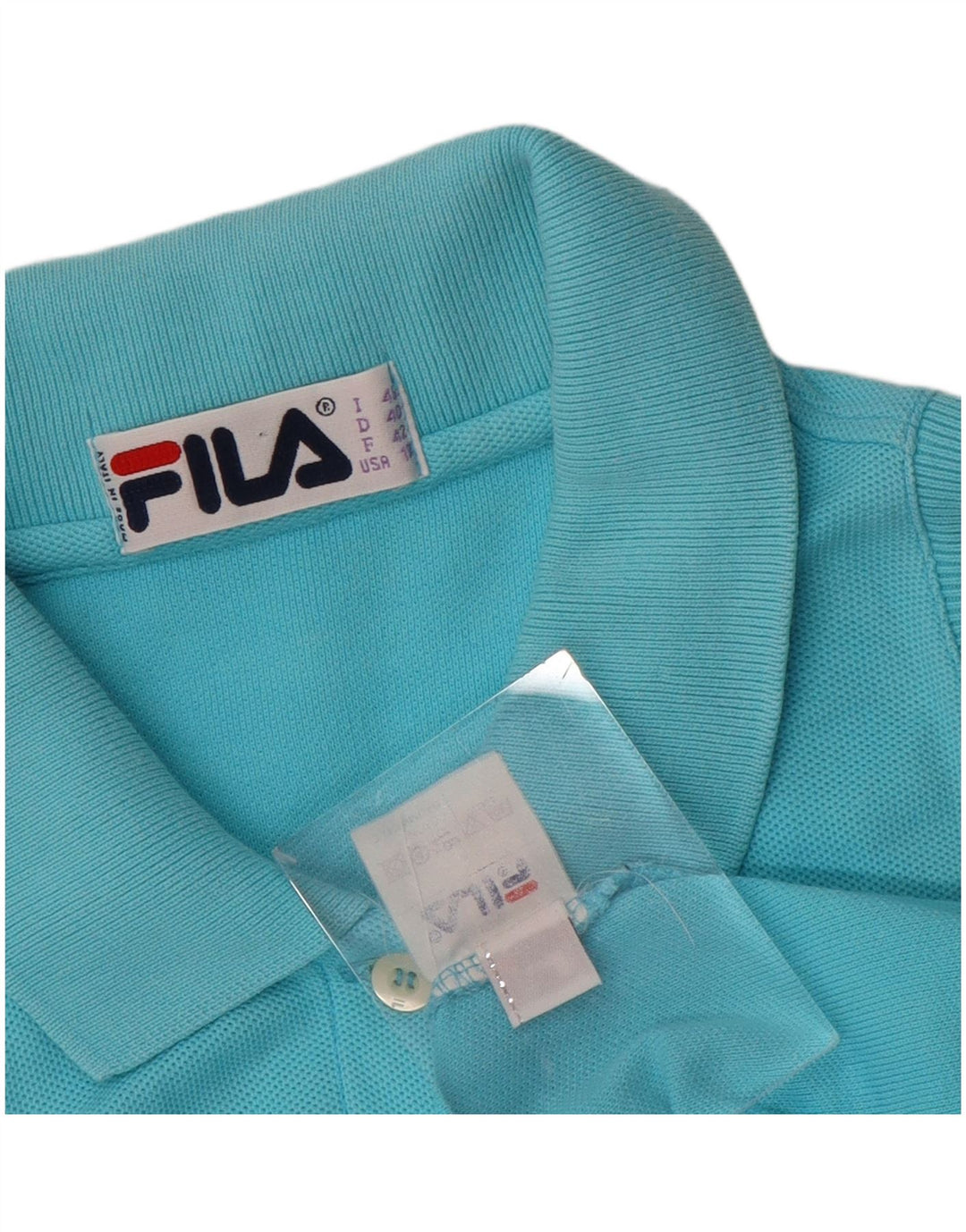 Camisa polo feminina sem mangas FILA IT 46 grande algodão azul