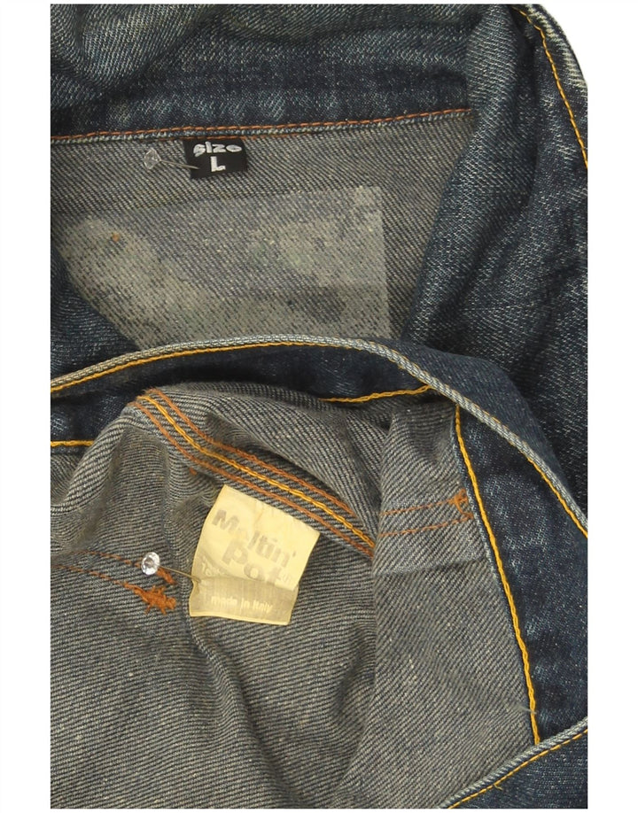 Jaqueta jeans masculina Meltin' Pot Reino Unido 40 grande algodão azul marinho