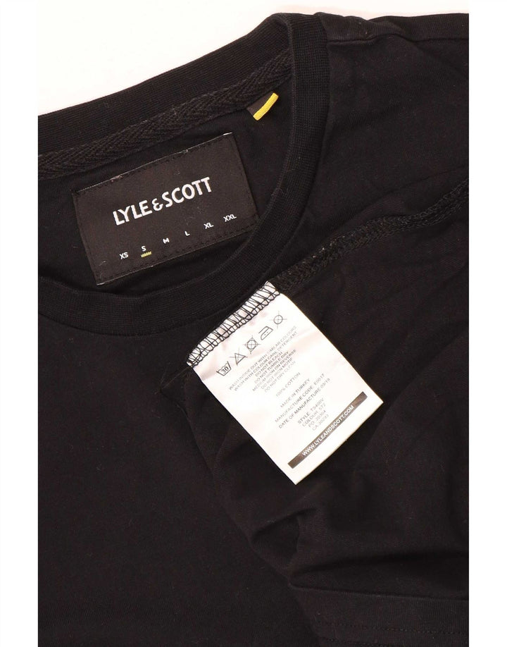 Camiseta masculina Lyle & Scott pequena de algodão preto