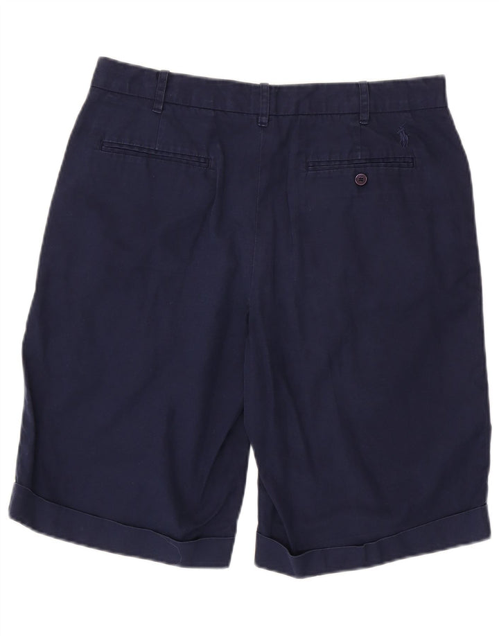 Shorts Chino feminino Ralph Lauren EUA 8 médio W30 algodão azul marinho