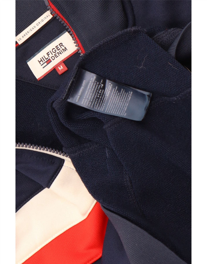 Tommy Hilfiger Jaqueta masculina de agasalho médio azul marinho bloco colorido