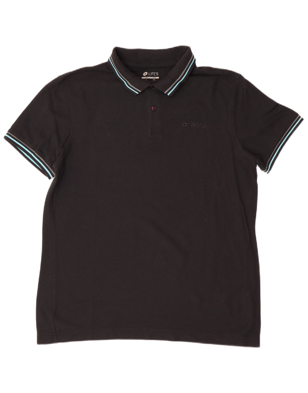 Camisa polo masculina Lotto grande algodão preto